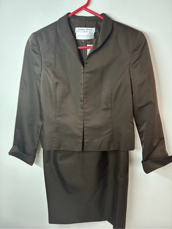Carolina Herrera Dresses & Skirts - Carolina Herrera Brown Midi Dress Suit… Jacket size 8 and dress size 10